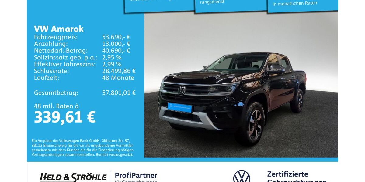 VW Amarok 2.306 km 53.690 &euro; Ulm 89079
