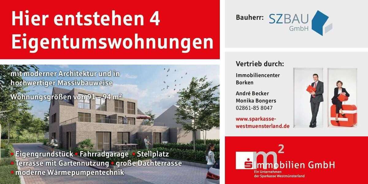 Etagenwohnung Velen - 3 Zimmer, 95 m&sup2;, 342.000&euro; | Angebot:26885728