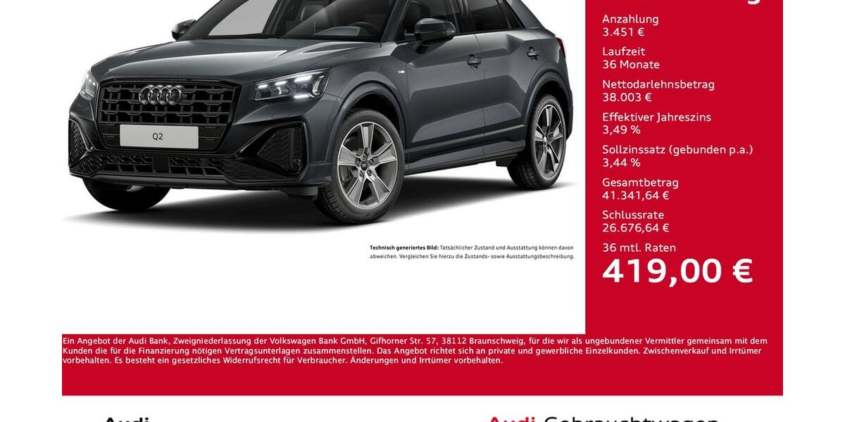 Audi Q2 9.315 km 39.911 &euro; Dortmund 44143