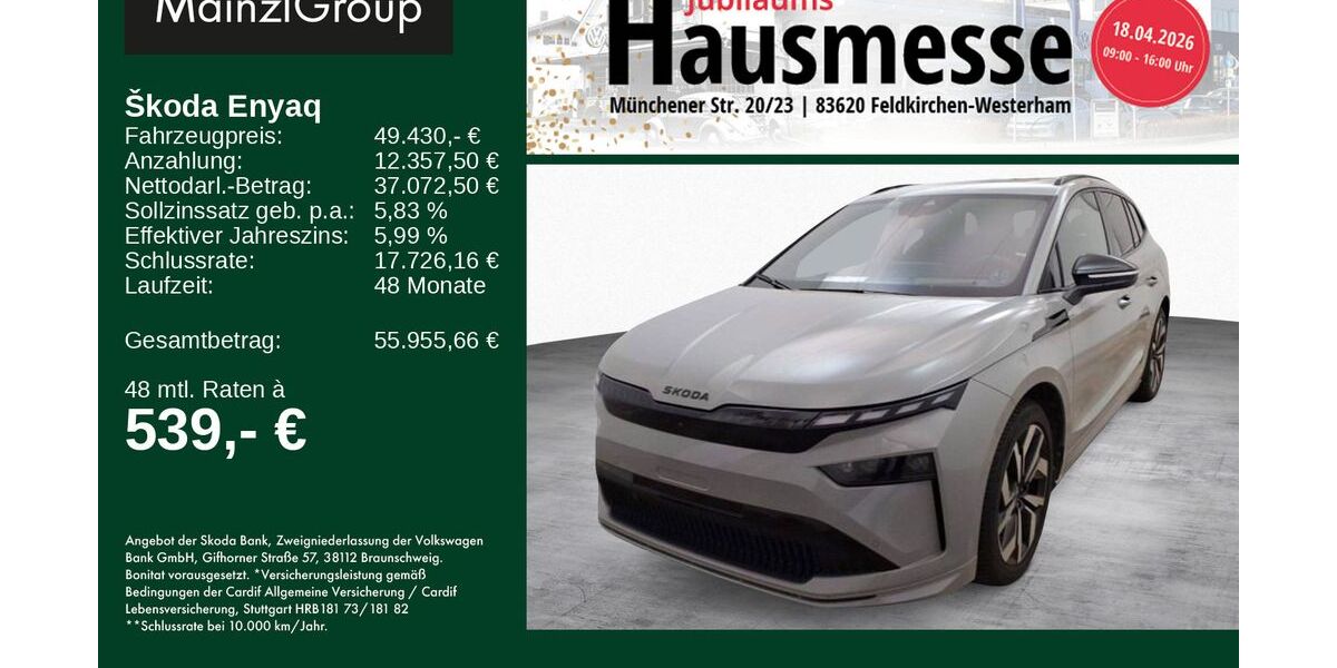 Skoda Enyaq 10.800 km 49.430 &euro; Feldkirchen/Westerham 83620