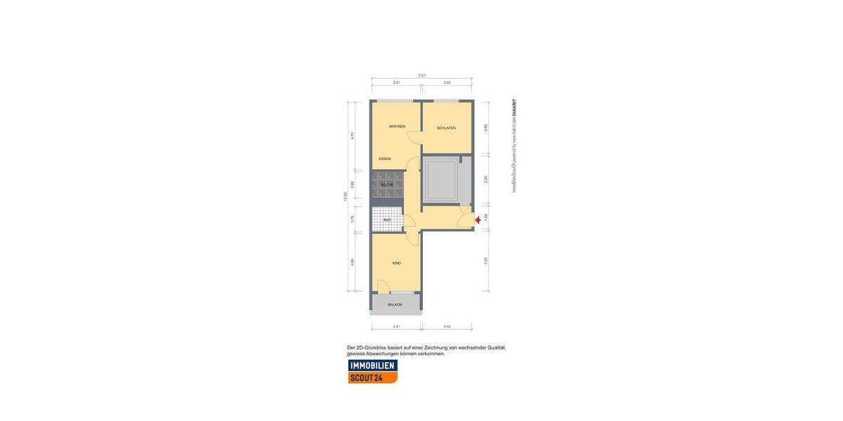 Etagenwohnung Erfurt Herrenberg - 3 Zimmer, 65 m&sup2;, 427&euro; | Angebot:26433636