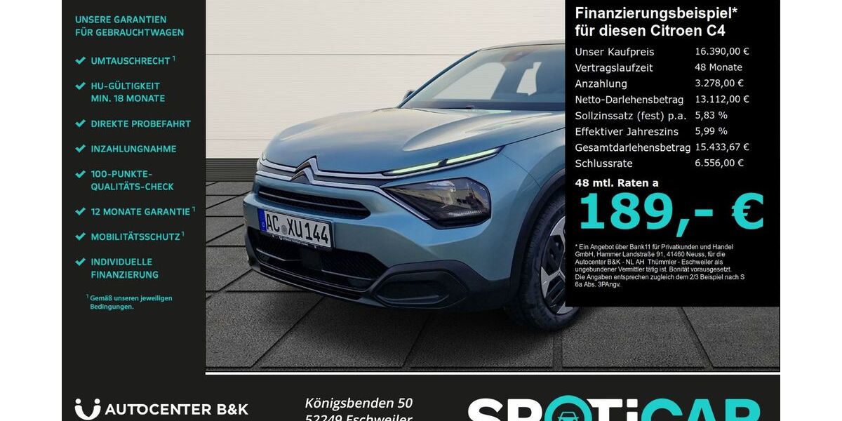 Citroen C4 16.990 km 16.290 &euro; Eschweiler 52249