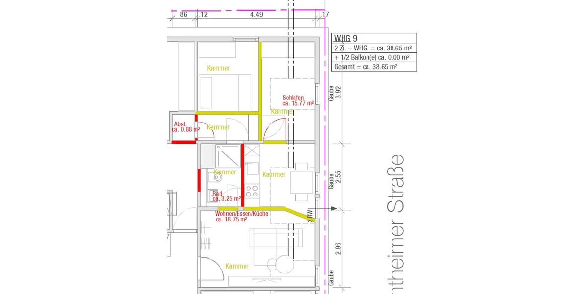 Dachgeschoßwohnung Stuttgart Bad Cannstatt - 2 Zimmer, 39 m&sup2;, 249.000&euro; | Angebot:26802855