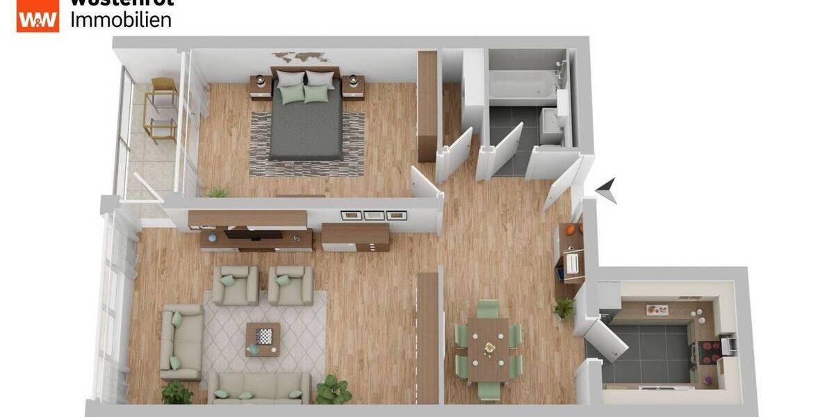 Etagenwohnung Haar - 2 Zimmer, 76 m&sup2;, 349.000&euro; | Angebot:26656606