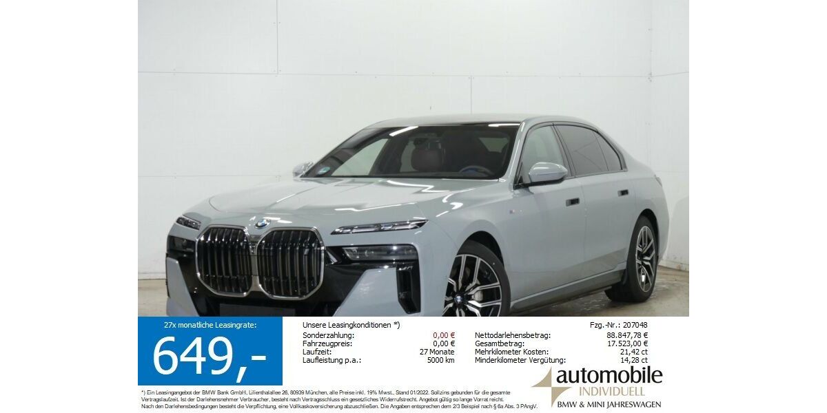 BMW i7 23.900 km 88.730 &euro; Paderborn 33100