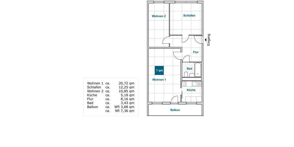 Erdgeschoßwohnung Dresden Cotta - 3 Zimmer, 64 m&sup2;, 492&euro; | Angebot:26359141