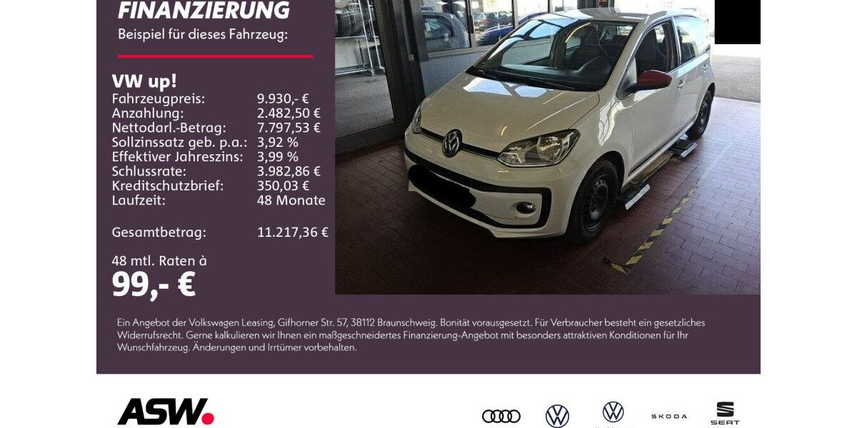 VW up! 138.700 km 9.930 &euro; Weinsberg 74189