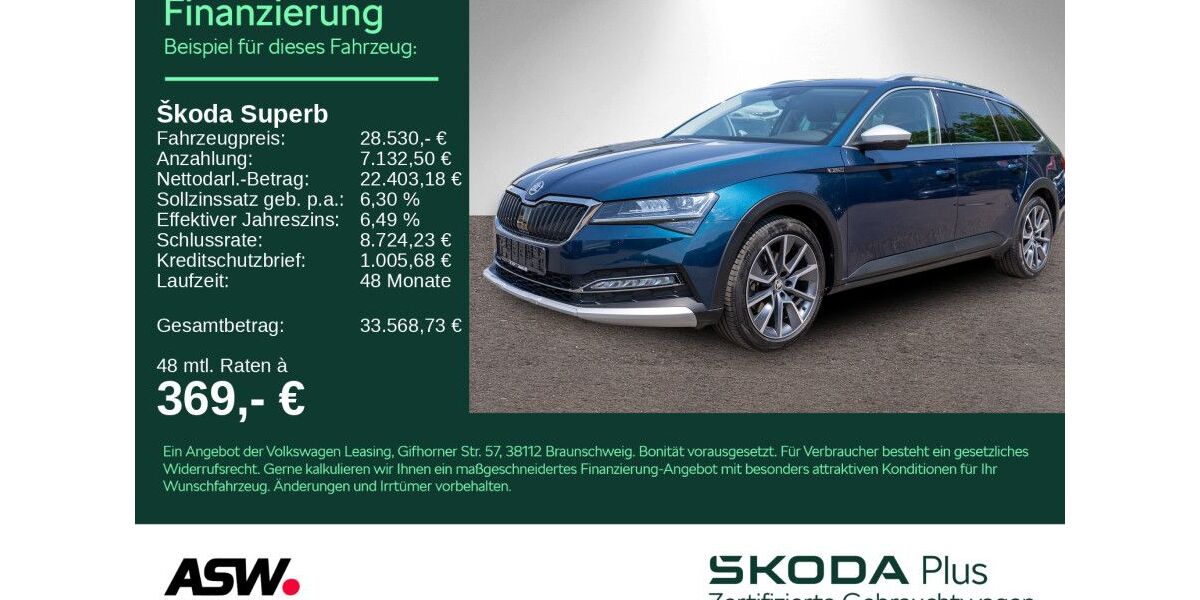 Skoda Superb 83.500 km 28.530 &euro; Heilbronn 74076