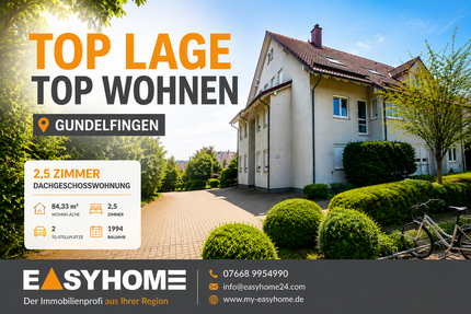Wohnung Gundelfingen - 2.5 Zimmer, 84 m&sup2;, 309.000&euro; | Angebot:27046045