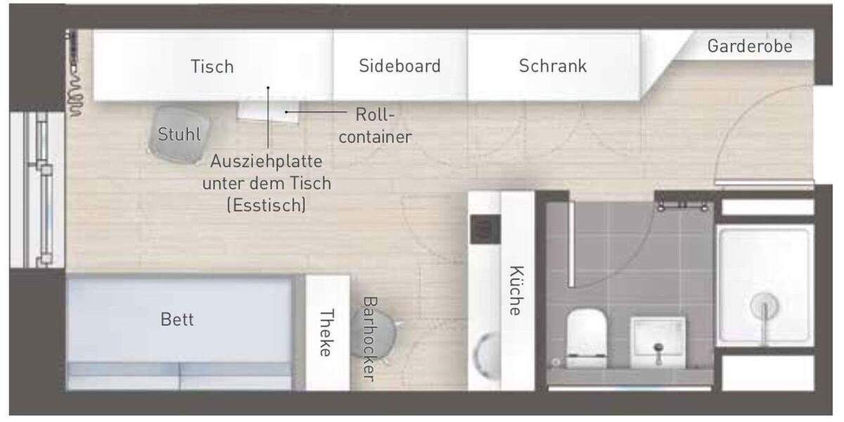 Stilvolles Studio mit gehobener Innenausstattung in Berlin Wedding 1 zimmer