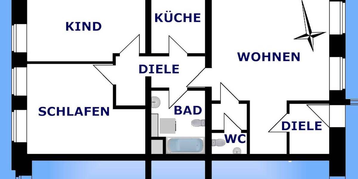 Etagenwohnung Greiz Irchwitz - 3 Zimmer, 90 m&sup2;, 450&euro; | Angebot:24807291