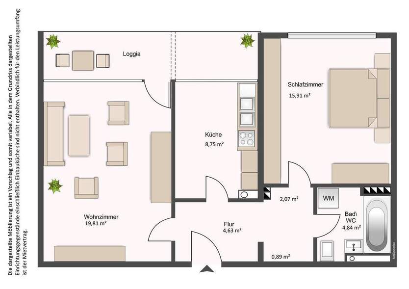 Geräumige 2-Zimmer-Wohnung in Darmstadt-Kranichstein 2 zimmer