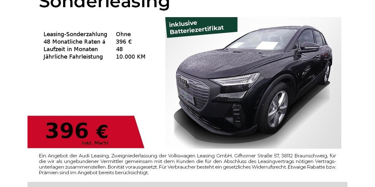 Audi Q4 e-tron 7.518 km 43.940 &euro; Erlangen 91058