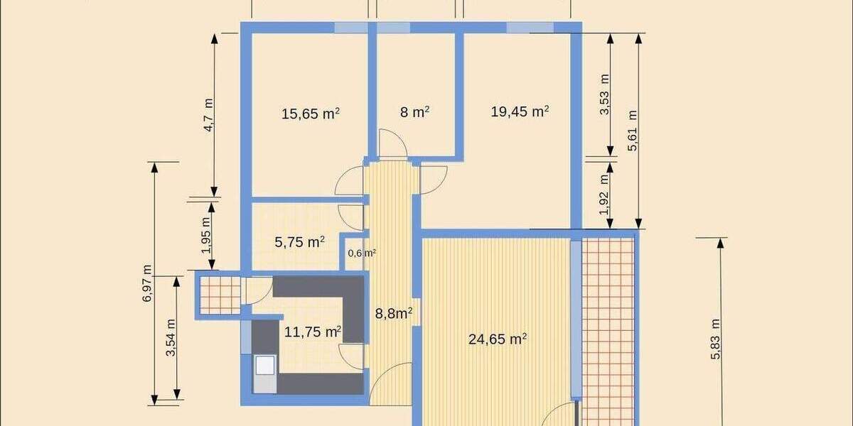 Etagenwohnung Regensburg Westenviertel - 4 Zimmer, 100 m&sup2;, 385.000&euro; | Angebot:25070568