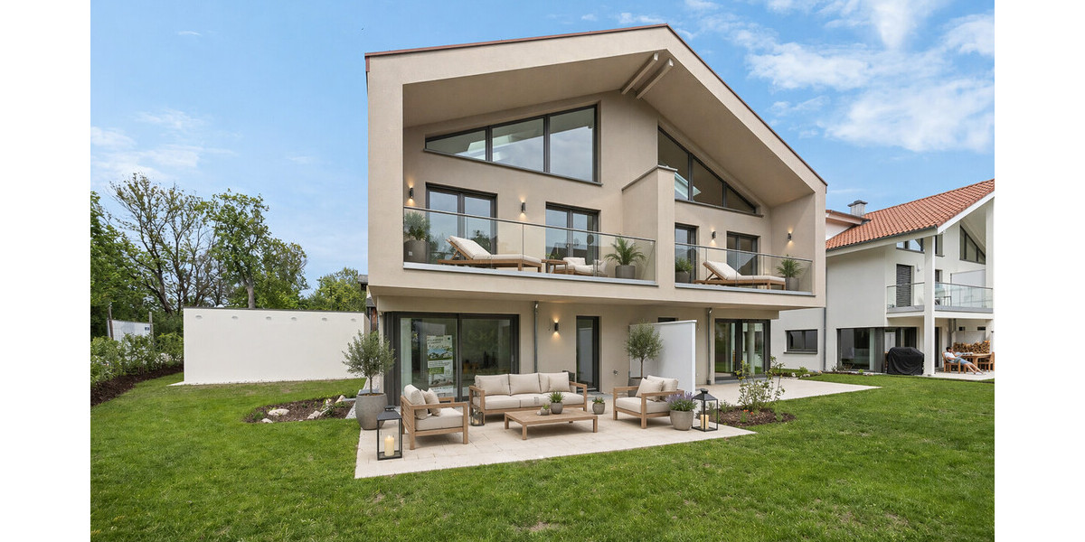 Bezugsfertig! Design Neubau Chalet-Haushälfte mit Doppelgarage und Loisachblick - Doppelhaushälfte Wolfratshausen Farchet | Angebot:26478547