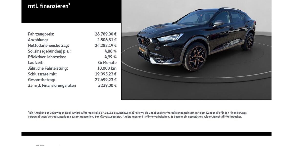 Cupra Formentor 46.601 km 26.789 &euro; Leinefelde-Worbis/DE 37327