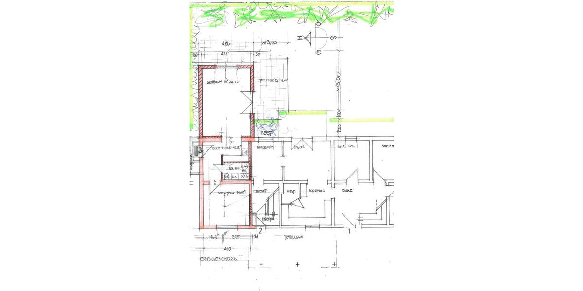 2-Zi, Küche, Bad, ca 58 m² mit Terrasse & ~250m² Gartenanteil 2 zimmer