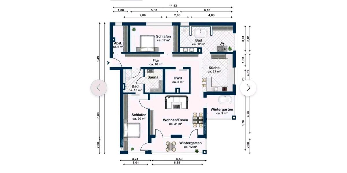 Etagenwohnung Aurach - 4 Zimmer, 170 m&sup2;, 569.000&euro; | Angebot:27063784