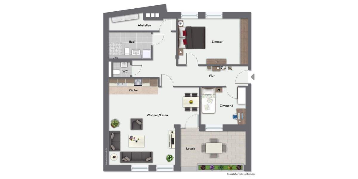 Etagenwohnung Henstedt-Ulzburg Ulzburg - 2 Zimmer, 99 m&sup2;, 1.335&euro; | Angebot:25700512
