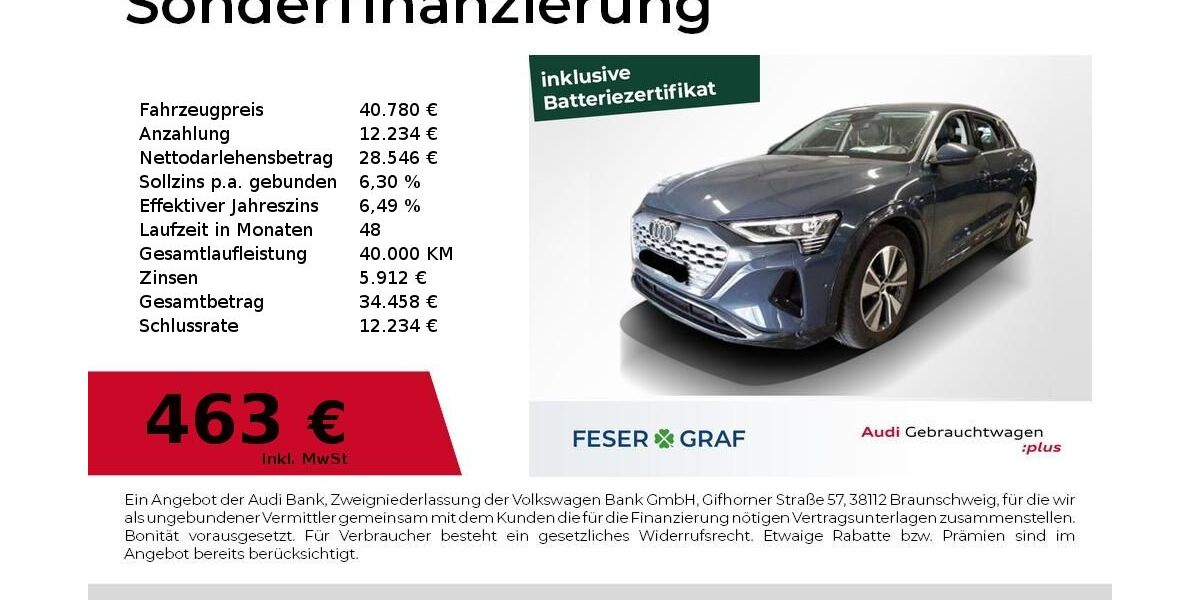 Audi Q8 e-tron 26.900 km 39.920 &euro; Höchstadt an der Aisch 91315