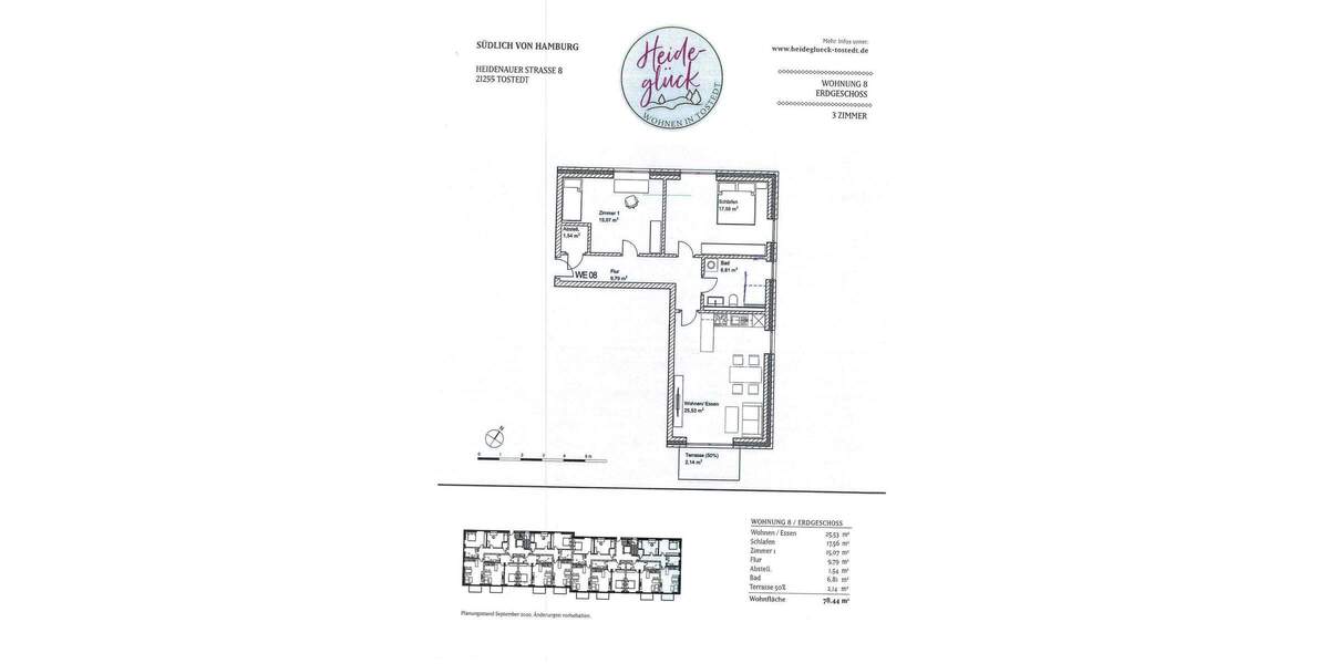 Etagenwohnung Tostedt - 3 Zimmer, 78 m&sup2;, 1.000&euro; | Angebot:25628534