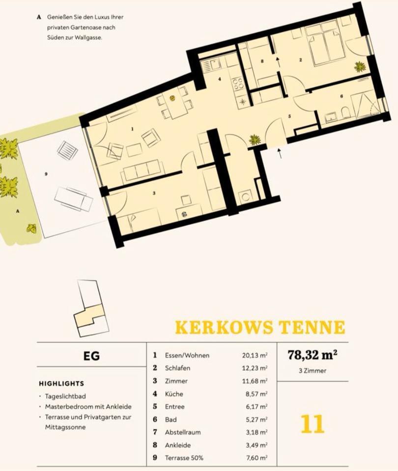 3-Zimmer-Wohnung mit Terrasse & Tiefgaragenstellplatz
