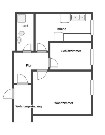Etagenwohnung Südliches Anhalt - 2 Zimmer, 50 m&sup2;, 260&euro; | Angebot:26283596