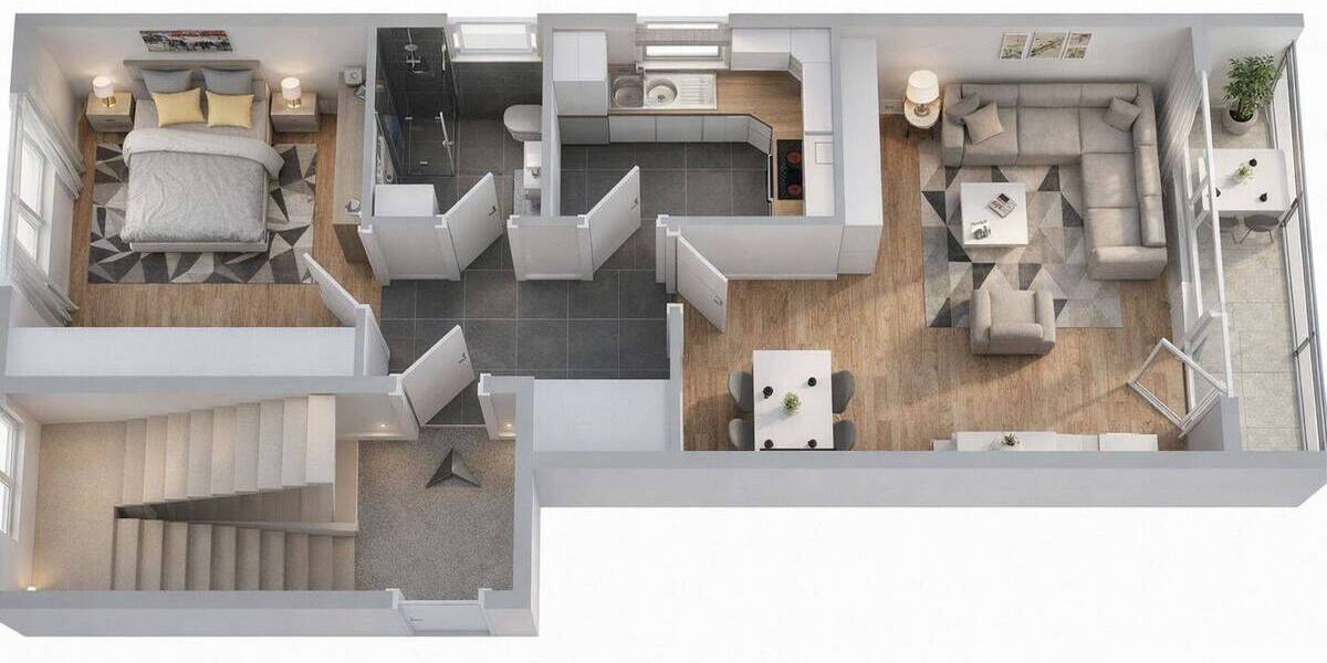 Etagenwohnung Villingen-Schwenningen Villingen - 2 Zimmer, 59 m&sup2;, 177.000&euro; | Angebot:26205589