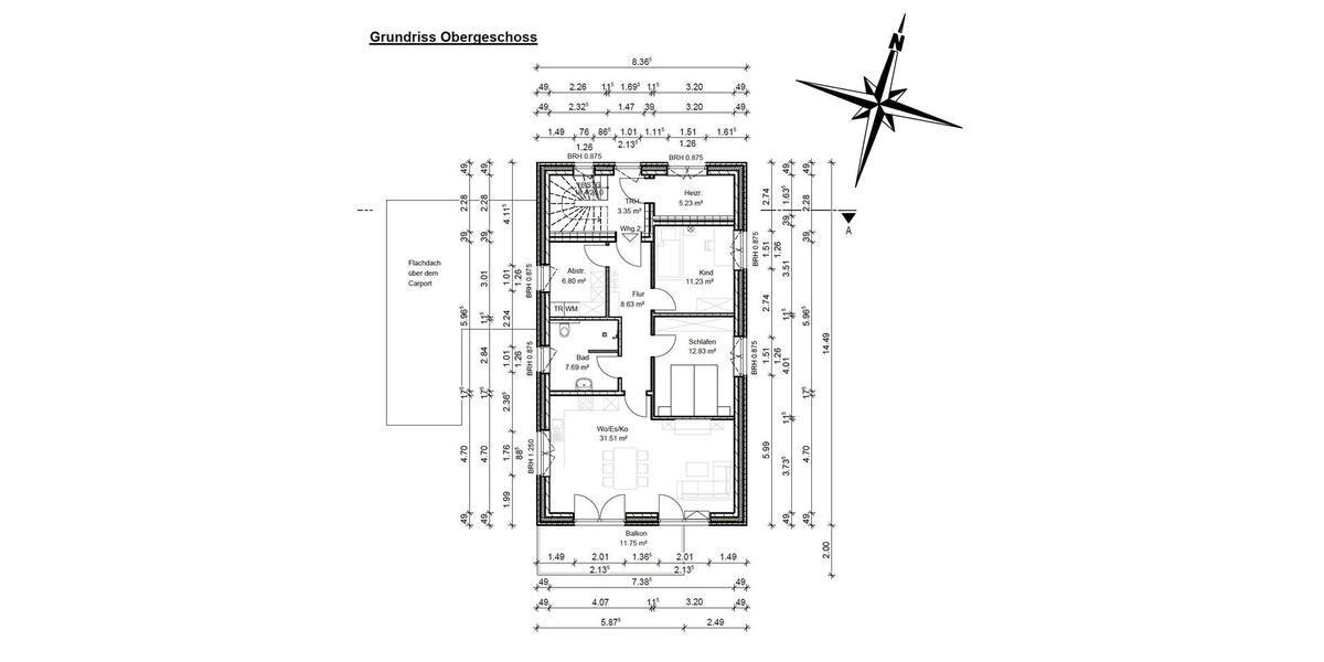Etagenwohnung Bassum - 3 Zimmer, 80 m&sup2;, 960&euro; | Angebot:26133184