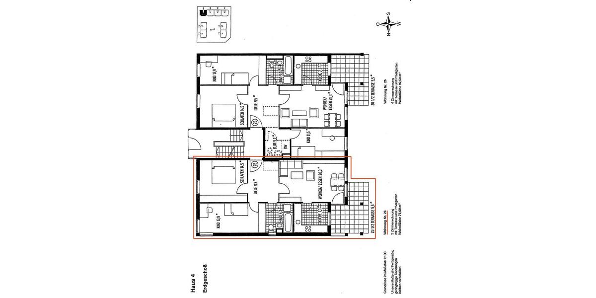 Erdgeschoßwohnung Leipzig Lausen-Grünau - 3 Zimmer, 76 m&sup2;, 304.000&euro; | Angebot:26182528