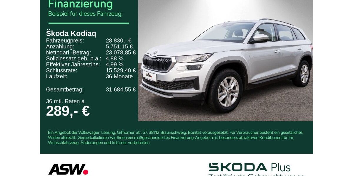 Skoda Kodiaq 113.500 km 27.490 &euro; Sinsheim 74889