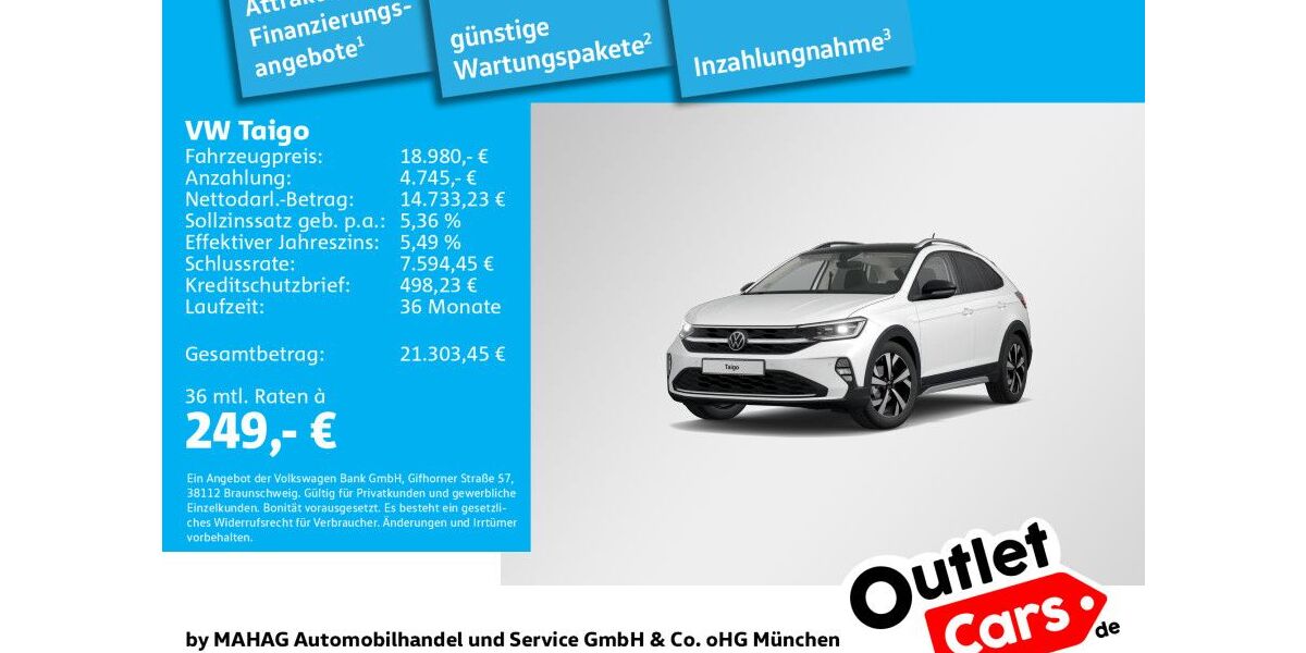 VW Taigo 45.433 km 18.980 &euro; Dachau 85221