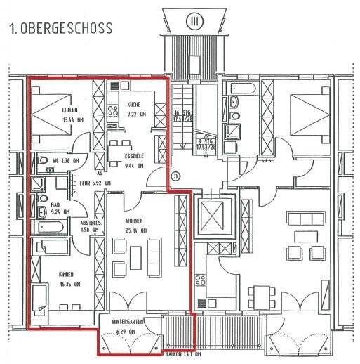 Etagenwohnung Bamberg Inselstadt - 3 Zimmer, 91 m&sup2;, 1.200&euro; | Angebot:26740955