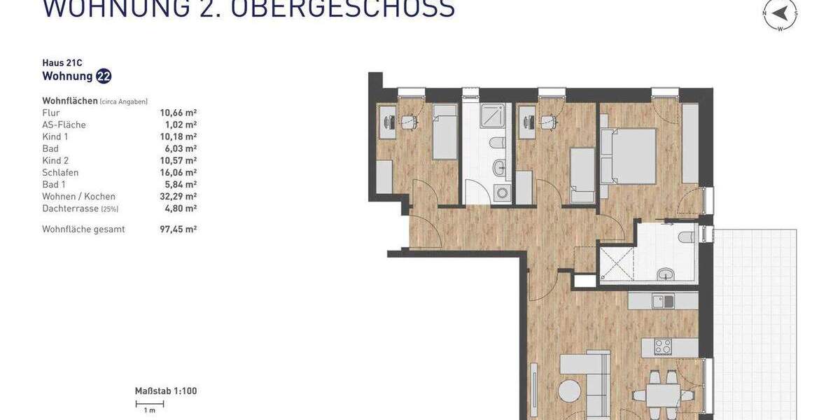 Etagenwohnung Peiting - 4 Zimmer, 97 m&sup2;, 604.000&euro; | Angebot:25862589