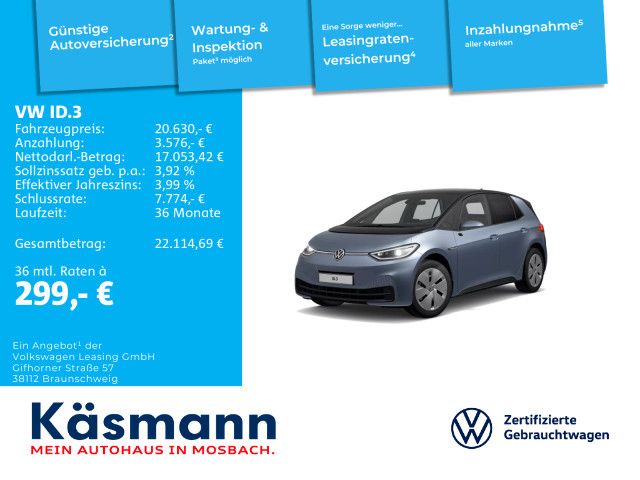 VW ID.3 57.291 km 20.630 € Mosbach 74821