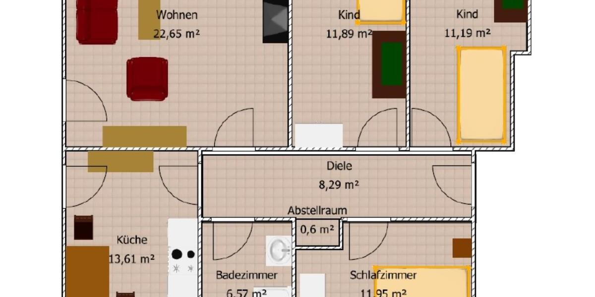 Etagenwohnung Rheinberg - 4.5 Zimmer, 87 m&sup2;, 225.000&euro; | Angebot:24726136