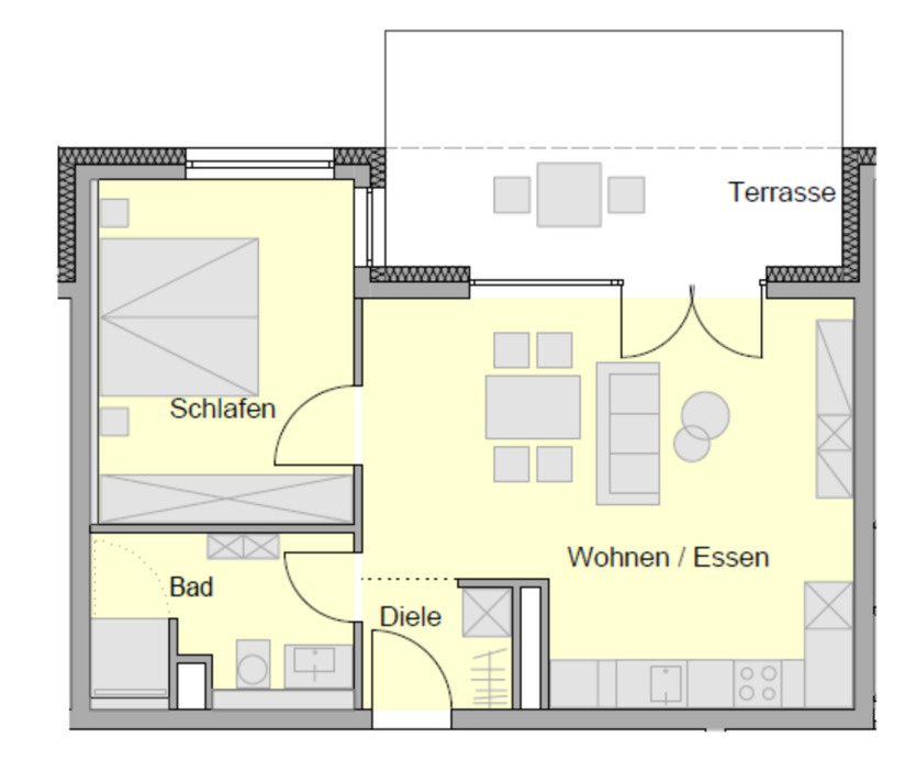 Helle 2-Zimmerwohnung auf dem Galgenberg zimmer