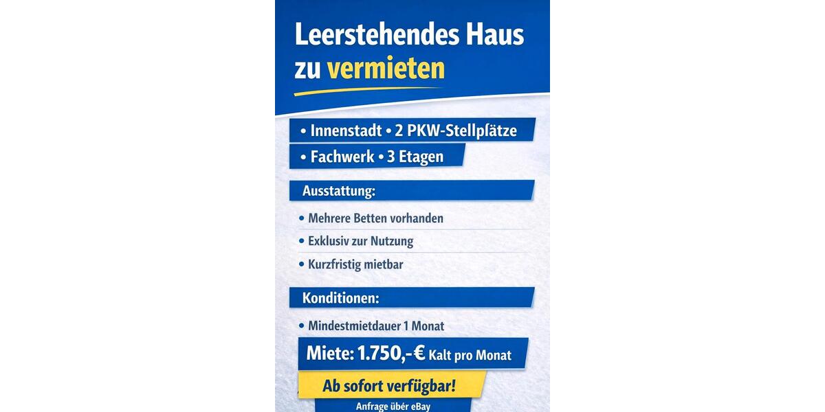 Haus zu vermieten 1-4 Monate 6 zimmer