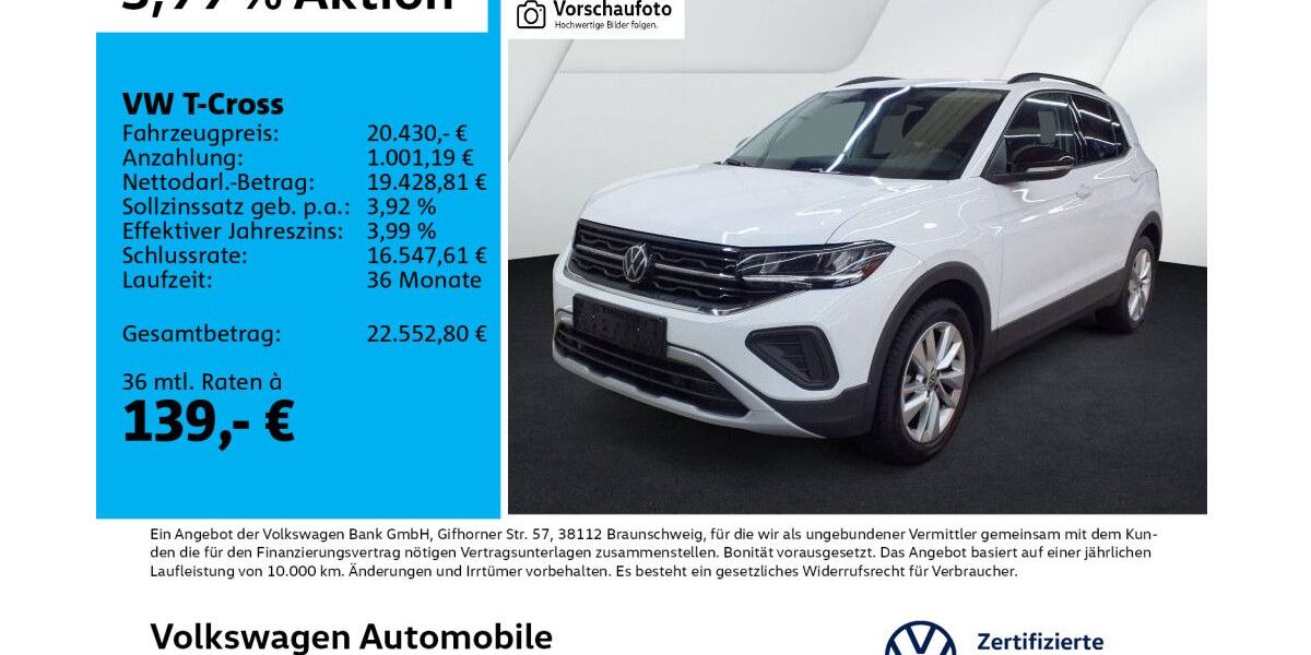 VW T-Cross 19.395 km 19.960 &euro; Leipzig 04178
