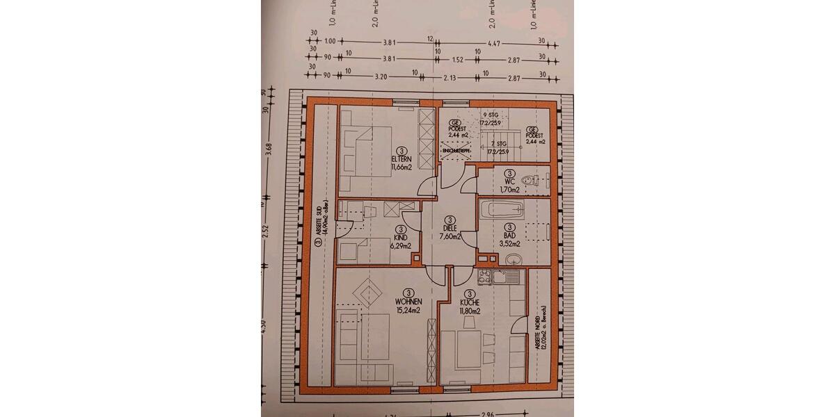 3-Zimmer-Dachgeschosswohnung, Gartenanteil, Garage & Stellplatz 3 zimmer