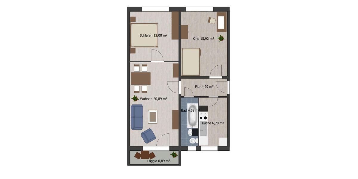 3-Raum-Wohnung in zentrumnaher Lage 3 zimmer