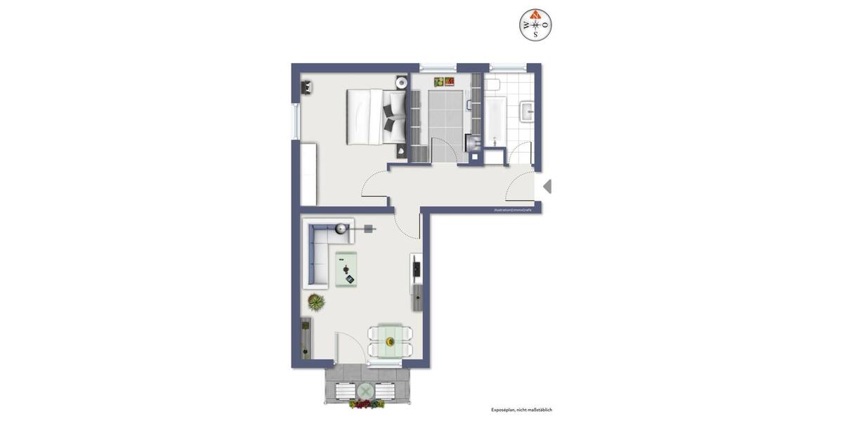 Etagenwohnung Neusäß - 2 Zimmer, 59 m&sup2;, 183.000&euro; | Angebot:25927914