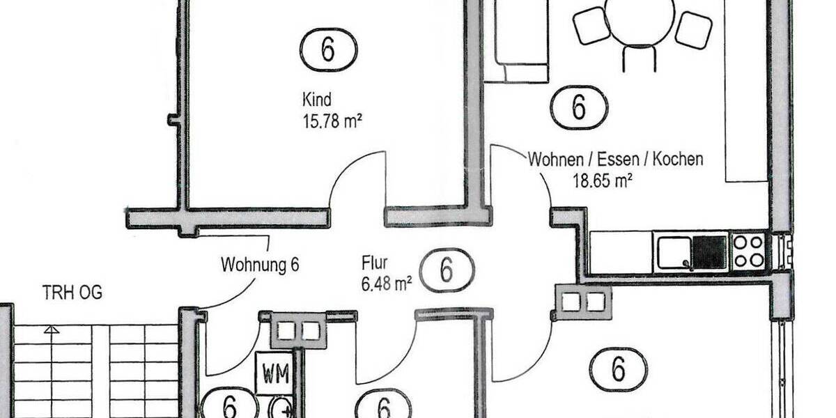 Etagenwohnung Pocking - 4 Zimmer, 65 m&sup2;, 119.000&euro; | Angebot:25698491