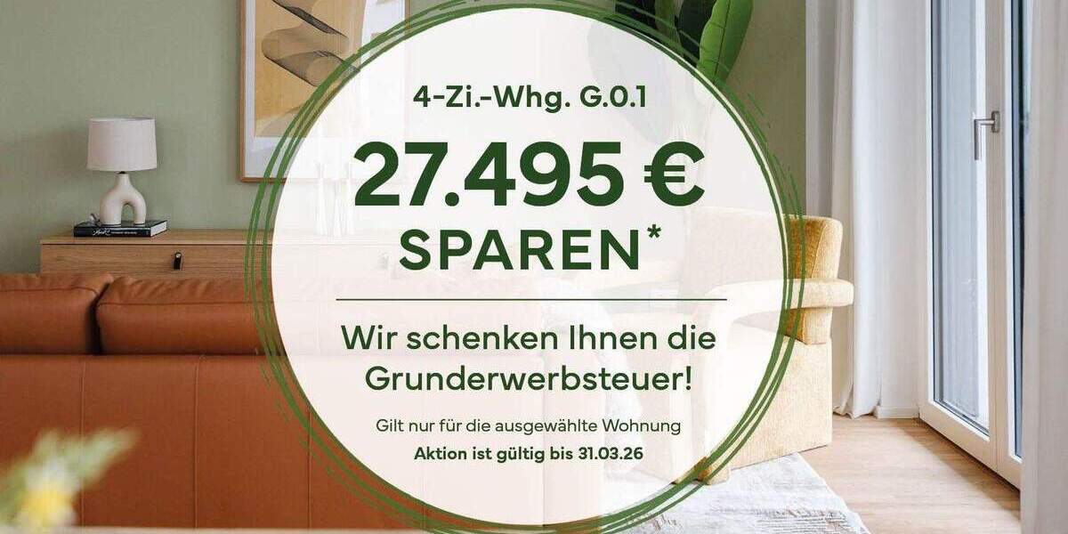 Grunderwerbsteuer geschenkt! 4-Zimmer-Neubauwohnung mit sonniger Terrasse 4 zimmer