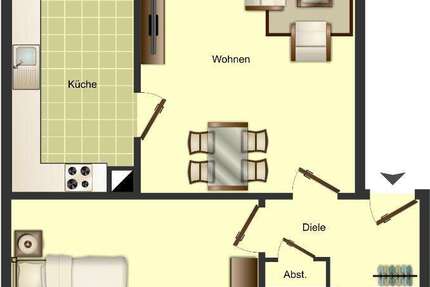 Wohnung Ahlen - 2.5 Zimmer, 47 m&sup2;, 439&euro; | Angebot:26215692