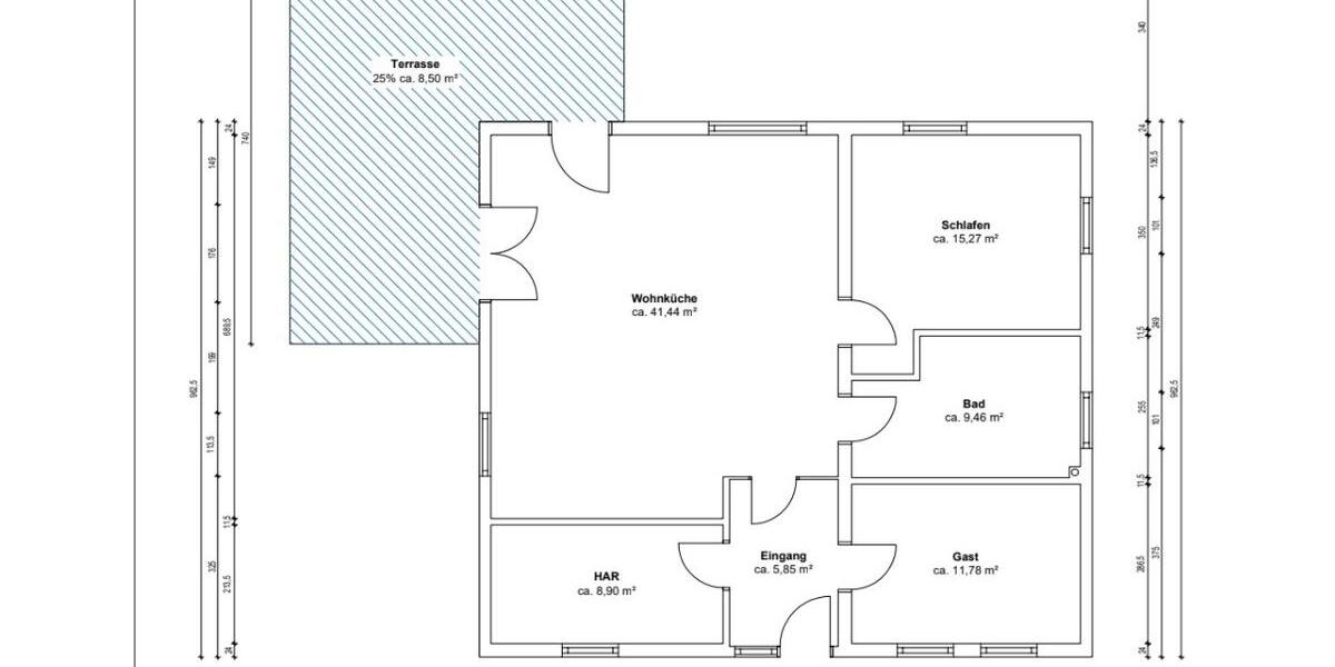 Bungalow Fintel - 3 Zimmer, 101 m&sup2;, 375.000&euro; | Angebot:27028558
