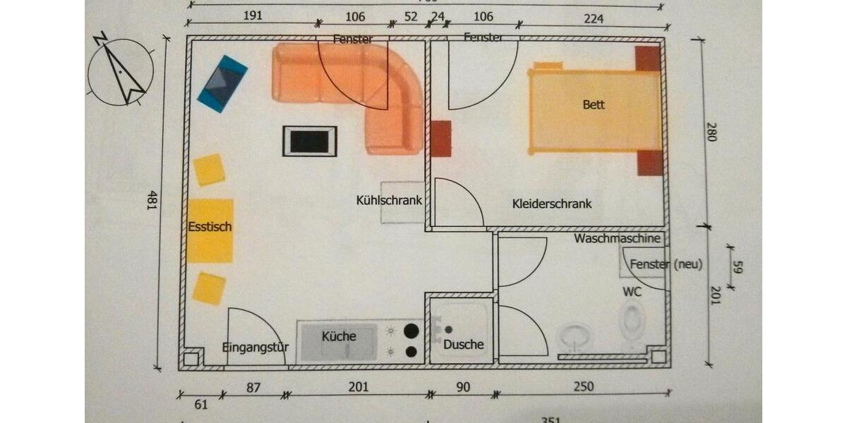Etagenwohnung Celle - 2 Zimmer, 34 m&sup2;, 350&euro; | Angebot:26412856