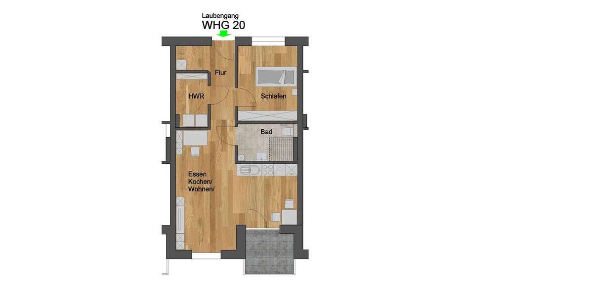 Etagenwohnung Külsheim - 2 Zimmer, 60 m&sup2;, 700&euro; | Angebot:16114764
