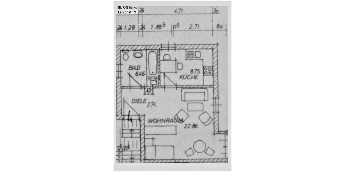Etagenwohnung Zwickau Zwickau-West - 1 Zimmer, 41 m&sup2;, 270&euro; | Angebot:26004591