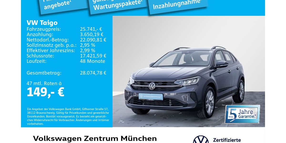 VW Taigo 12.666 km 25.482 &euro; München 80687
